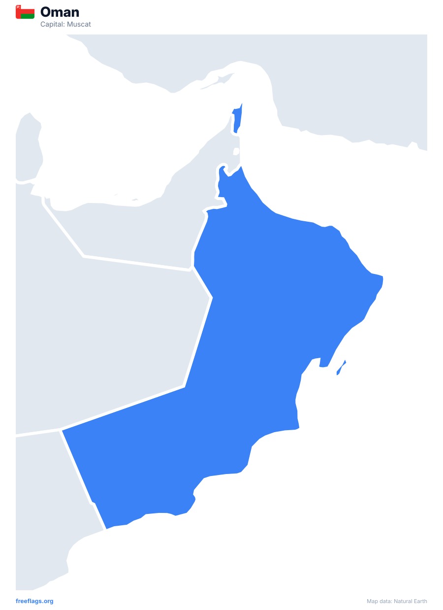 Oman map poster