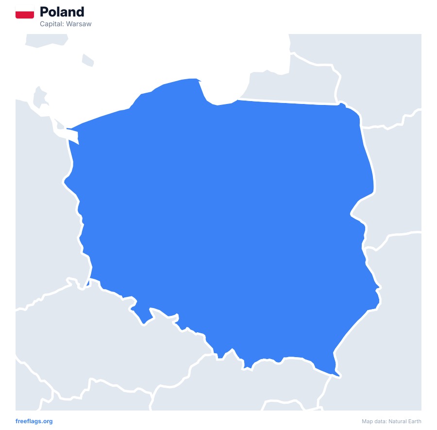 Poland map poster