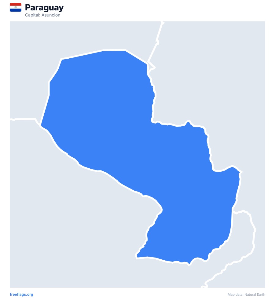 Paraguay map poster