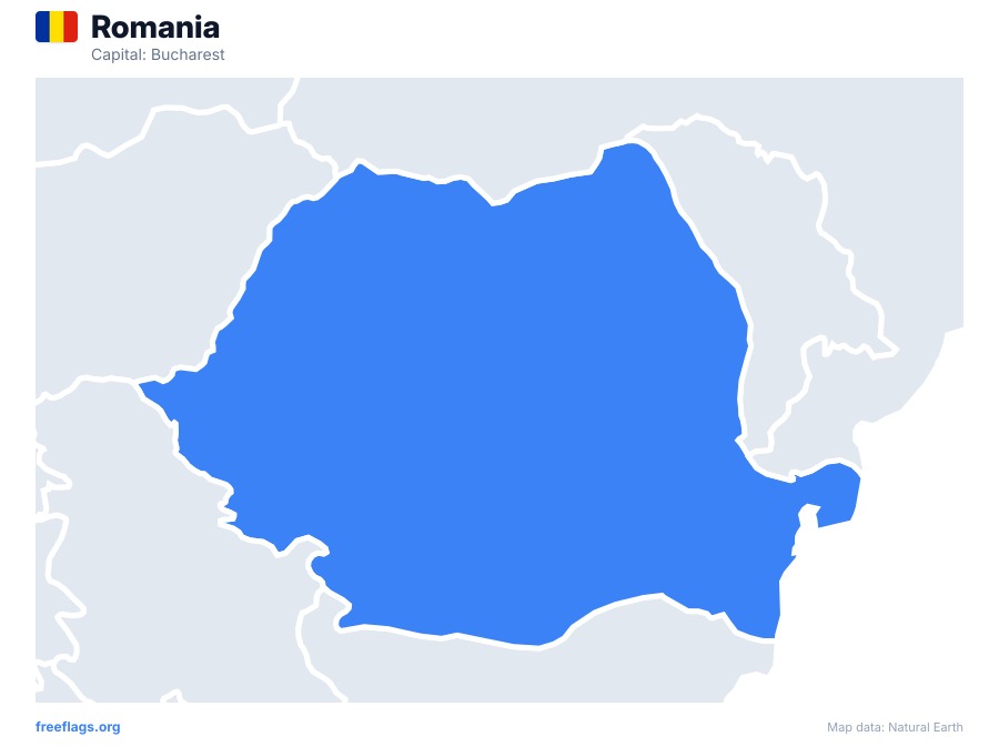 Romania map poster