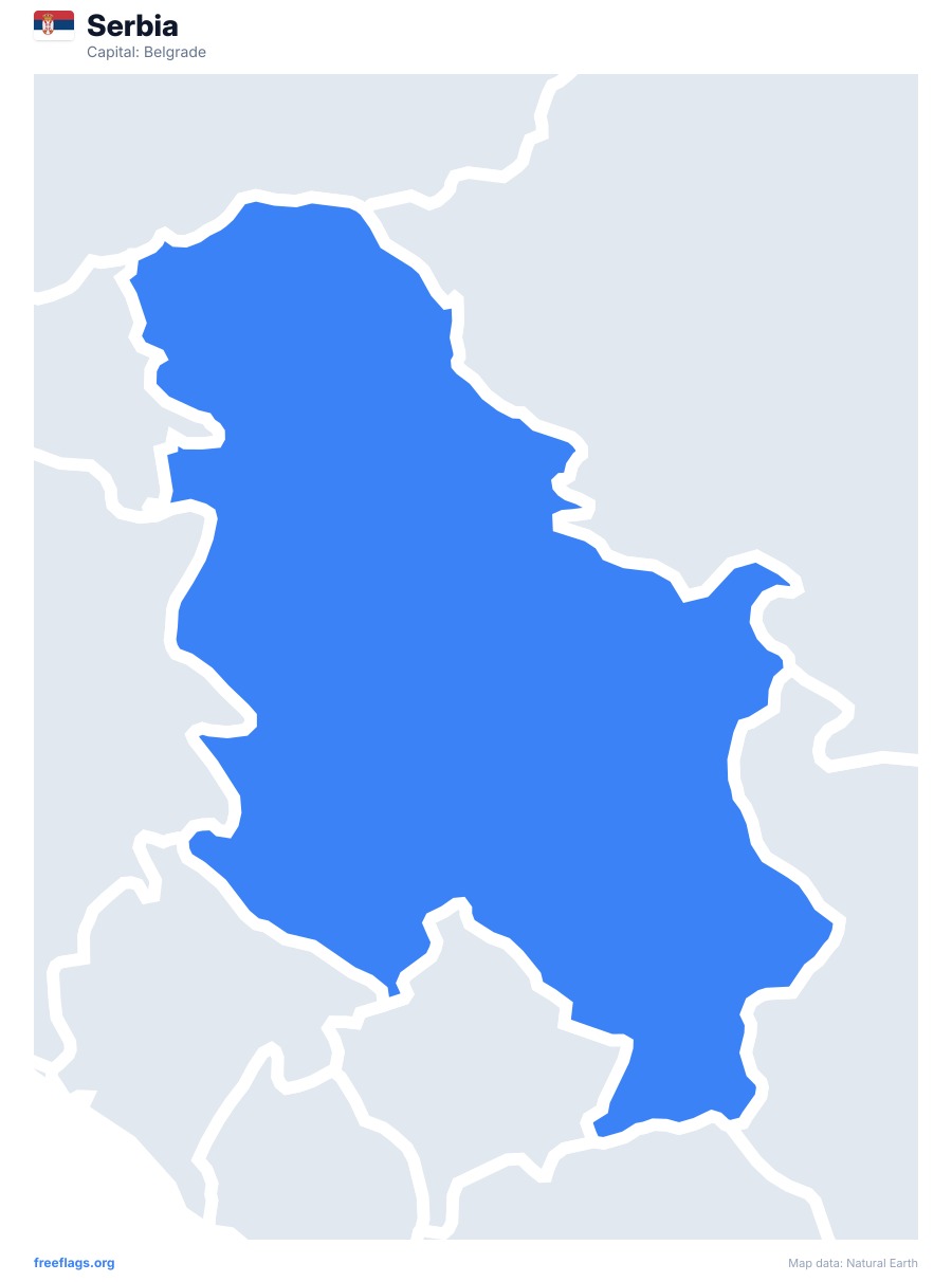 Serbia map poster