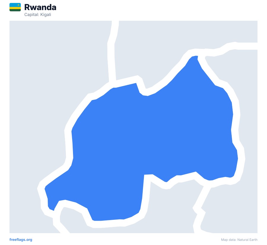 Rwanda map poster