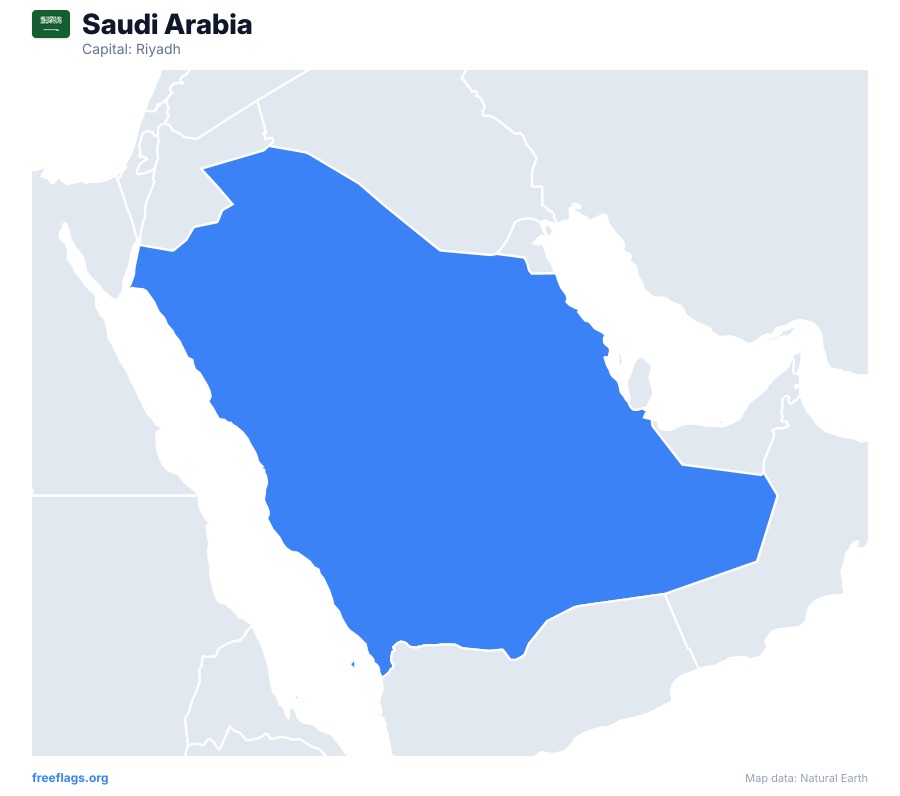 Saudi Arabia map poster
