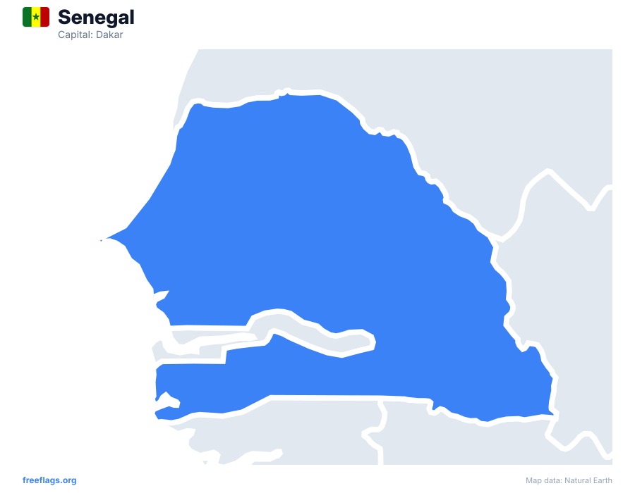 Senegal map poster