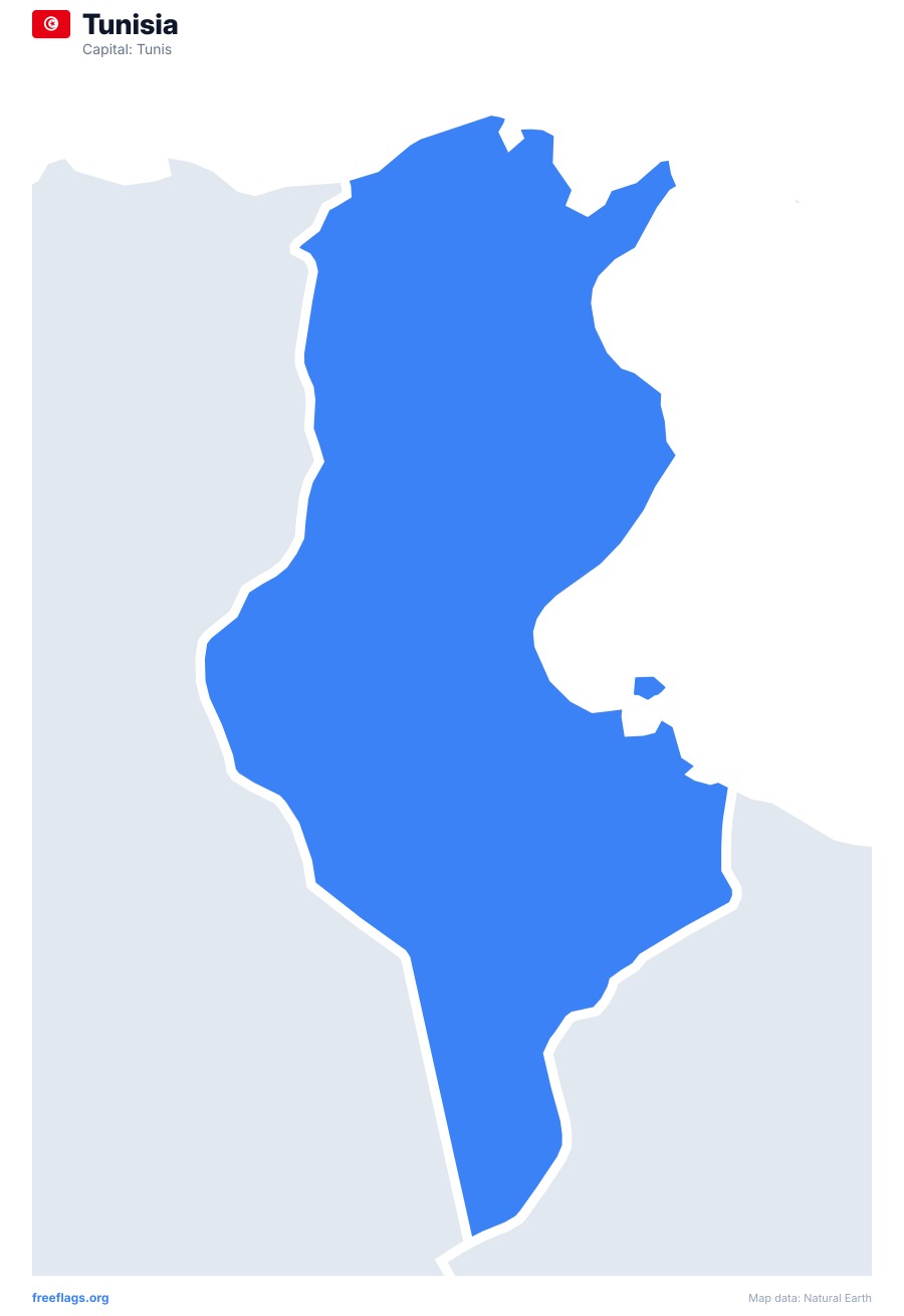Tunisia map poster