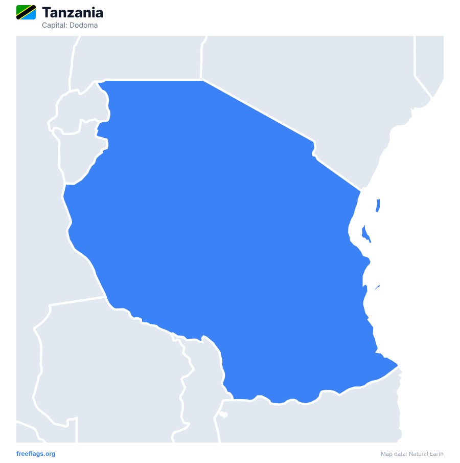 Tanzania map poster