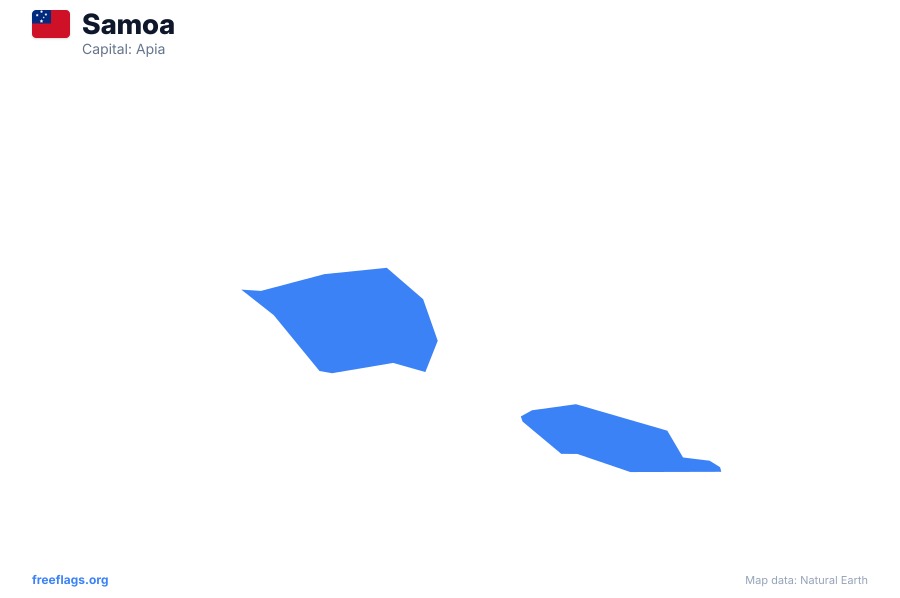 Samoa map poster