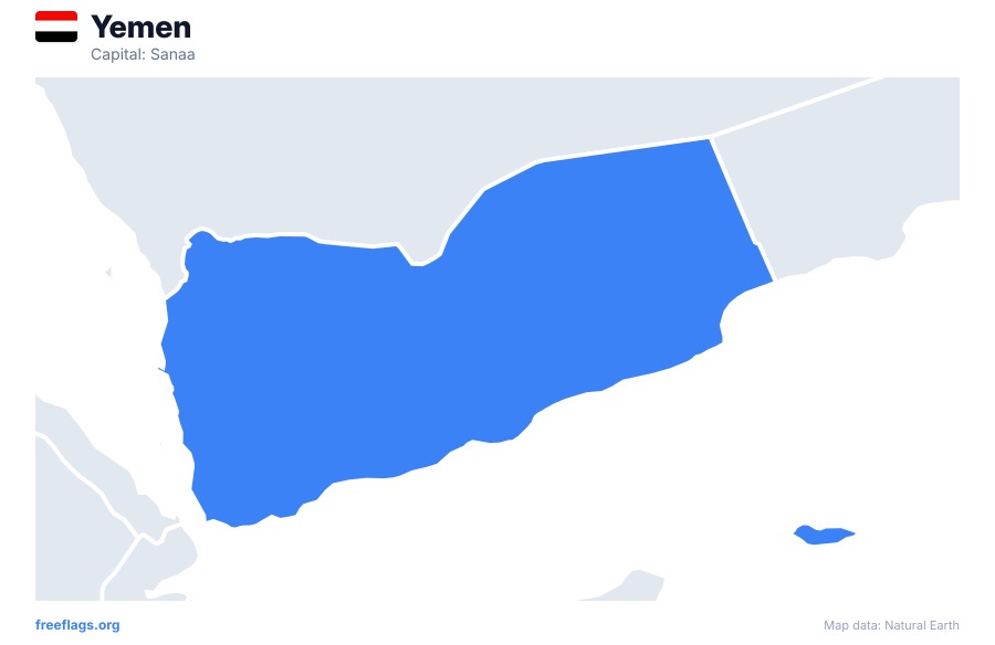 Yemen map poster