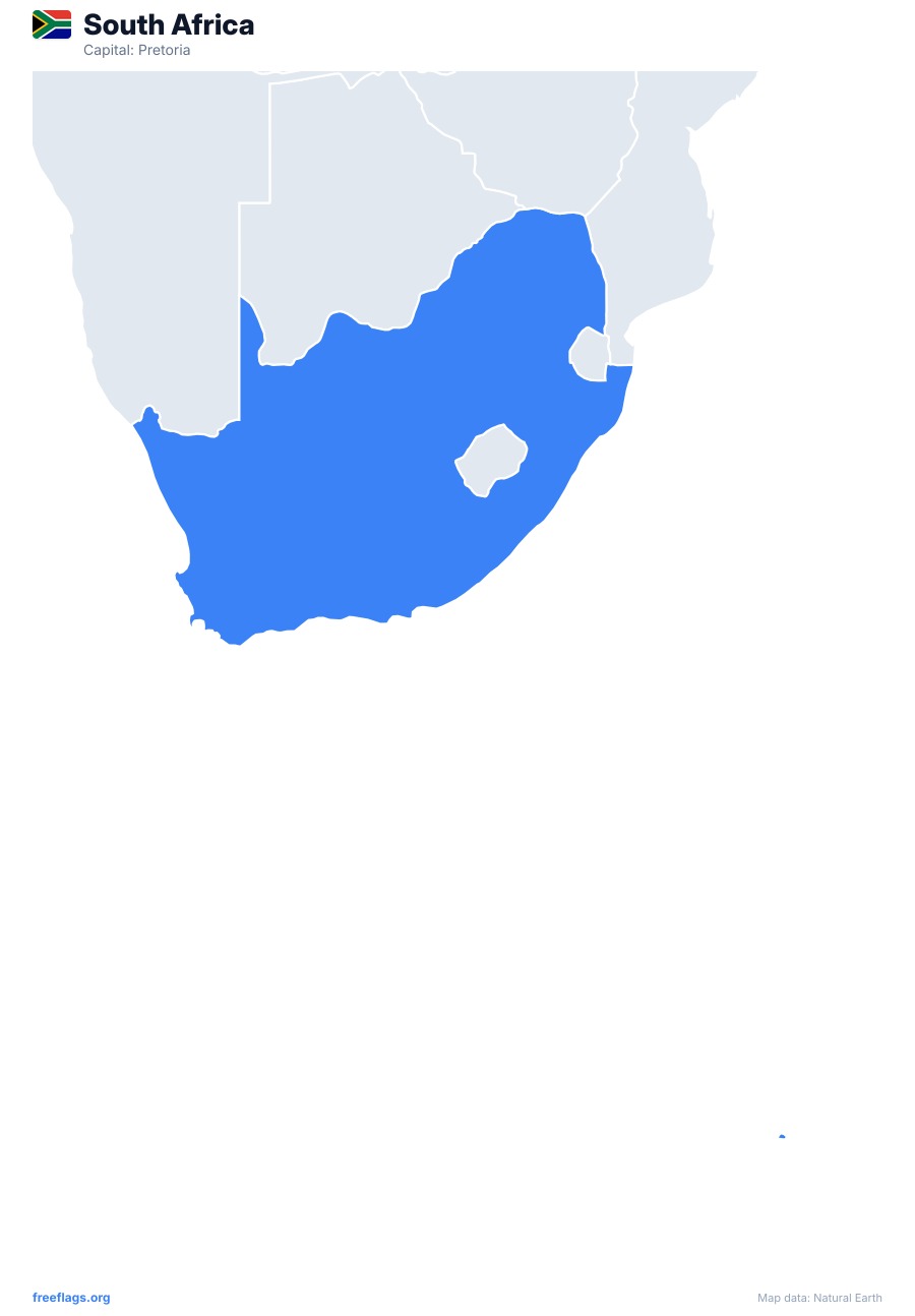 South Africa map poster