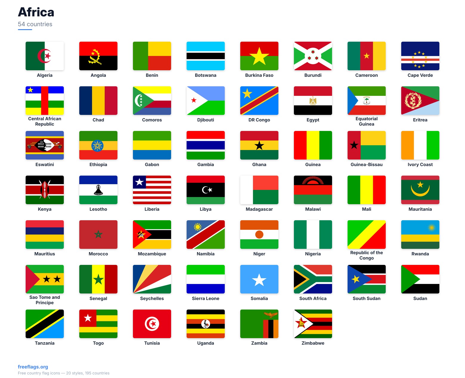 Africa Member Flags