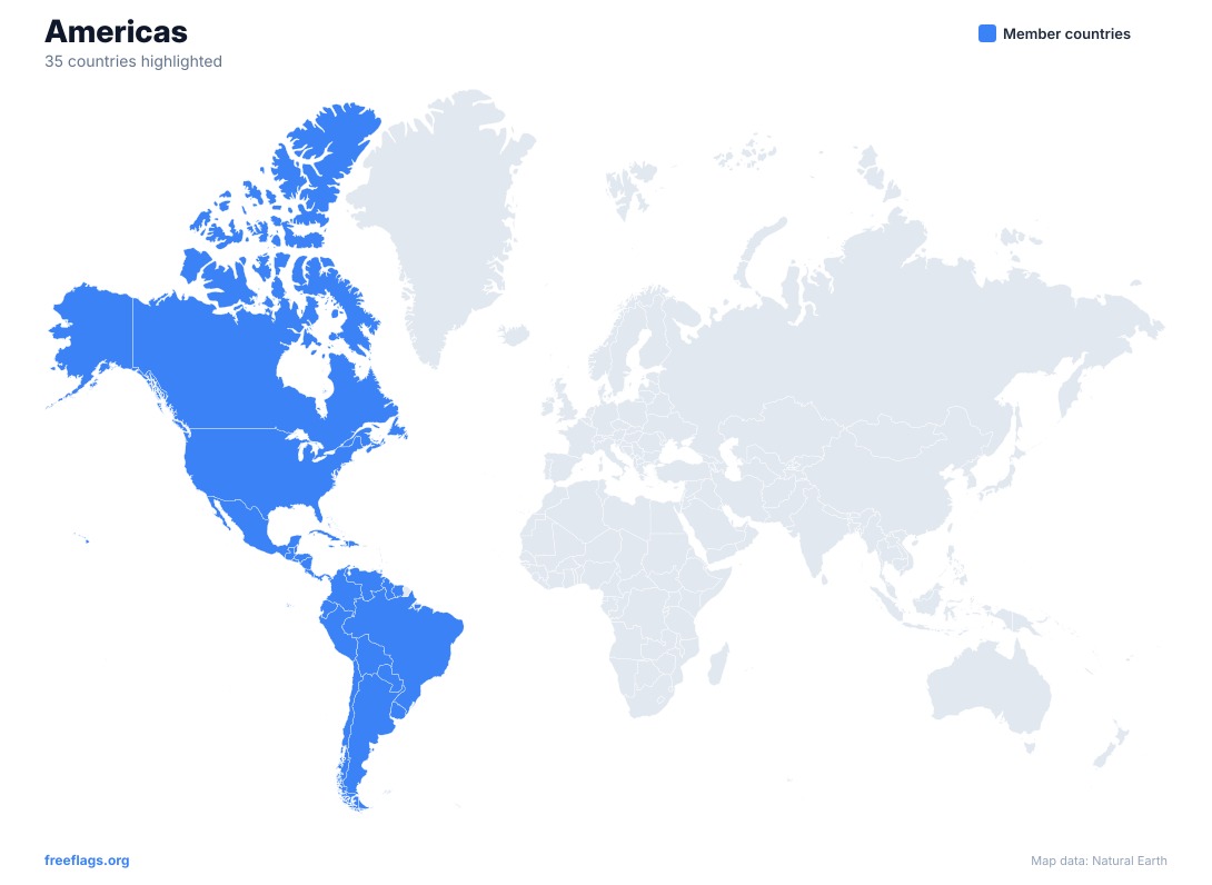 Americas World Map