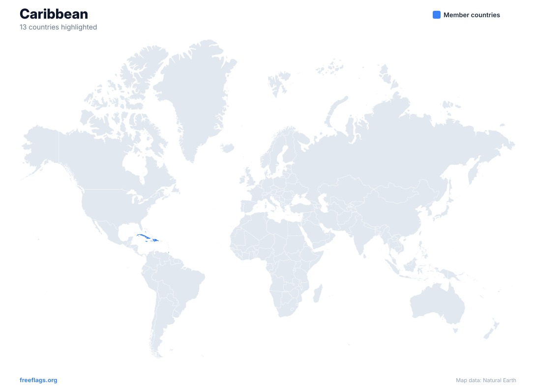 Caribbean World Map
