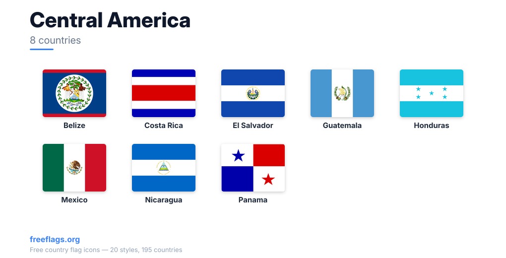 Central America Member Flags