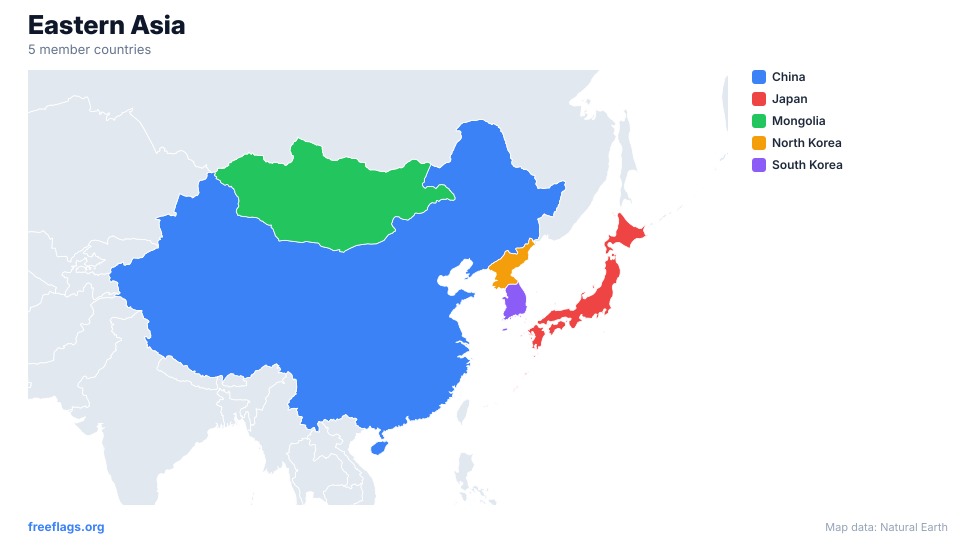 Eastern Asia Regional Map