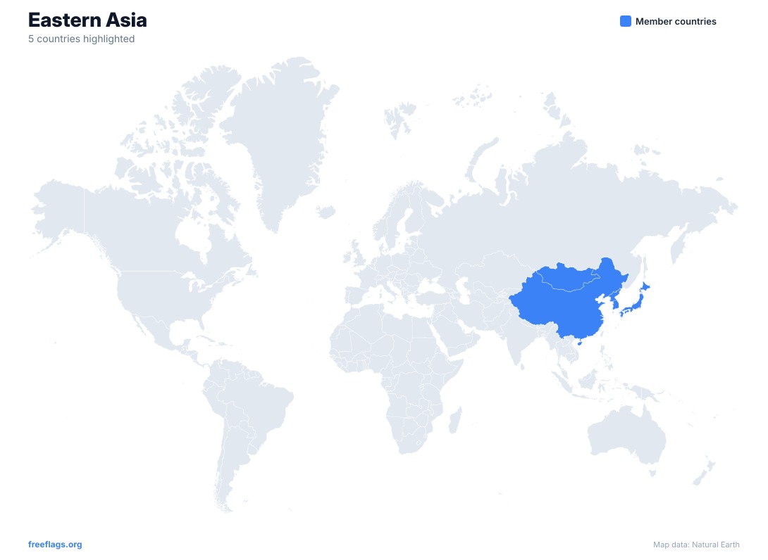 Eastern Asia World Map