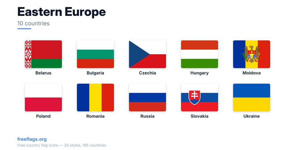 Eastern Europe Member Flags