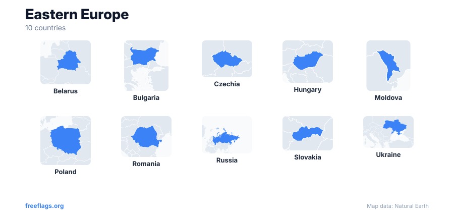 Eastern Europe Country Shapes