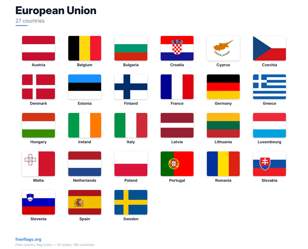 European Union Member Flags