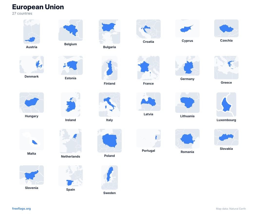 European Union Country Shapes