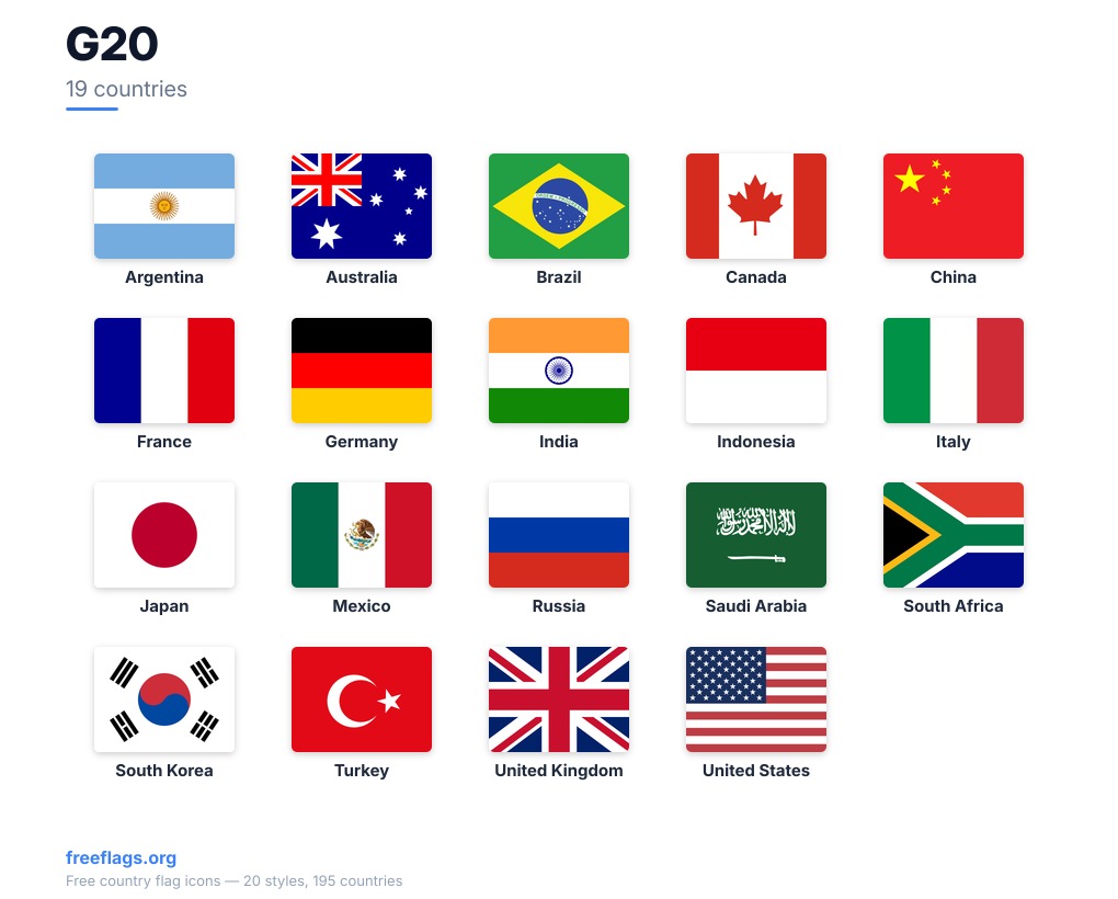 G20 Member Flags