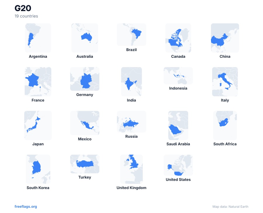 G20 Country Shapes
