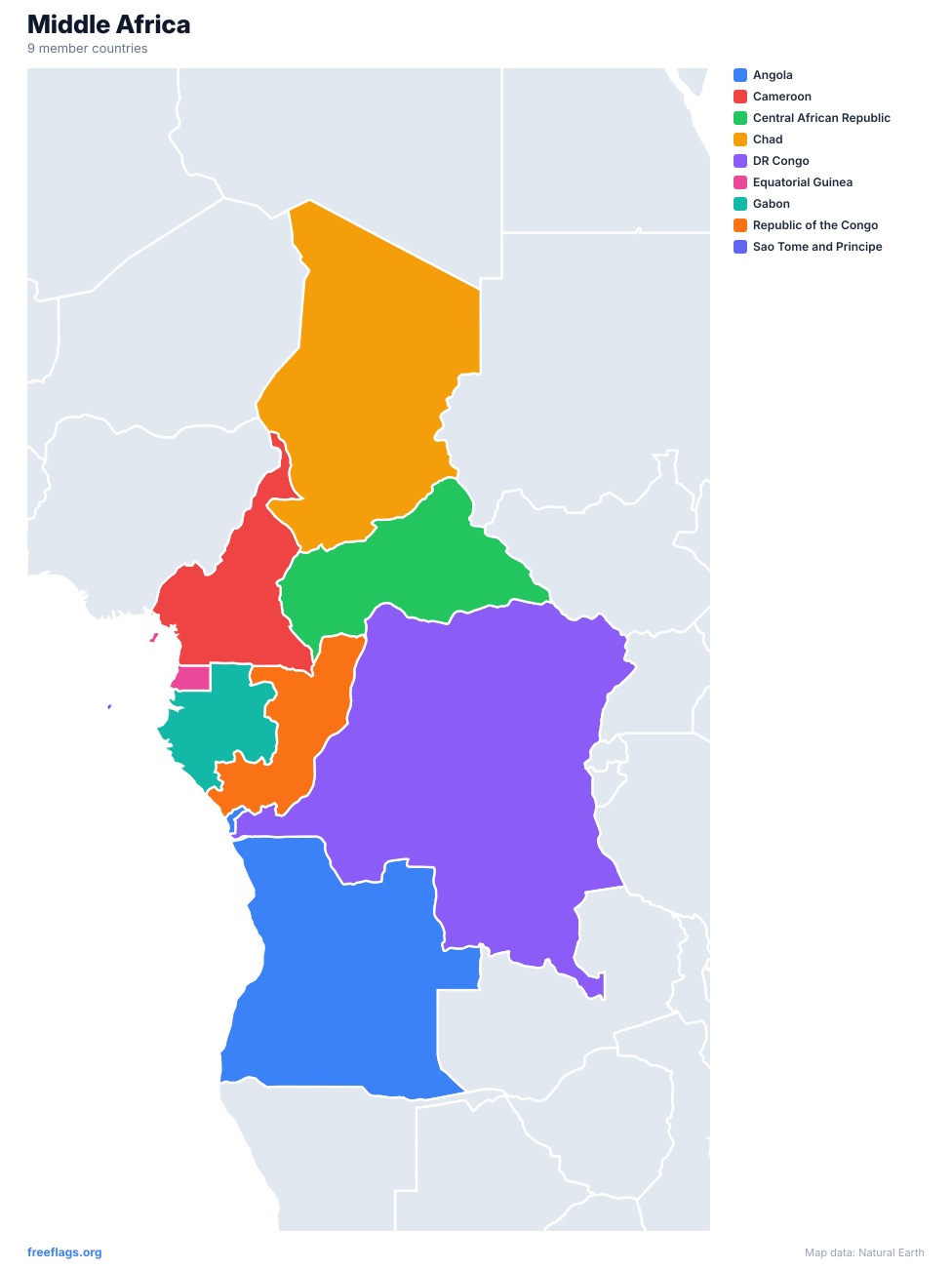 Middle Africa Regional Map