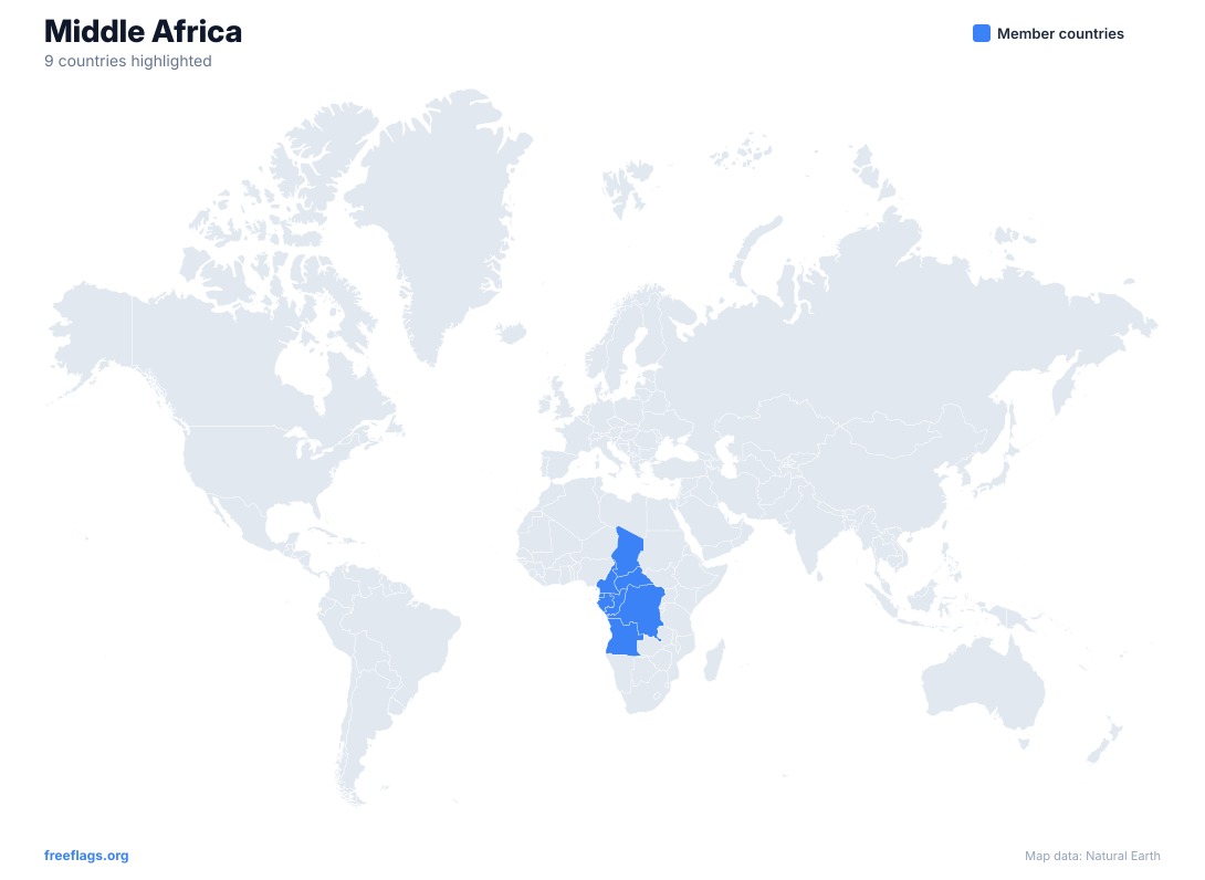 Middle Africa World Map