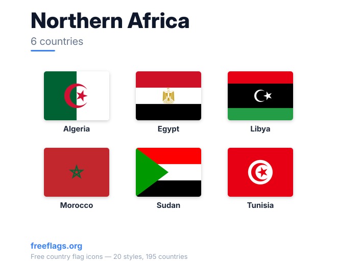 Northern Africa Member Flags