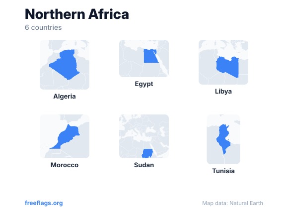 Northern Africa Country Shapes