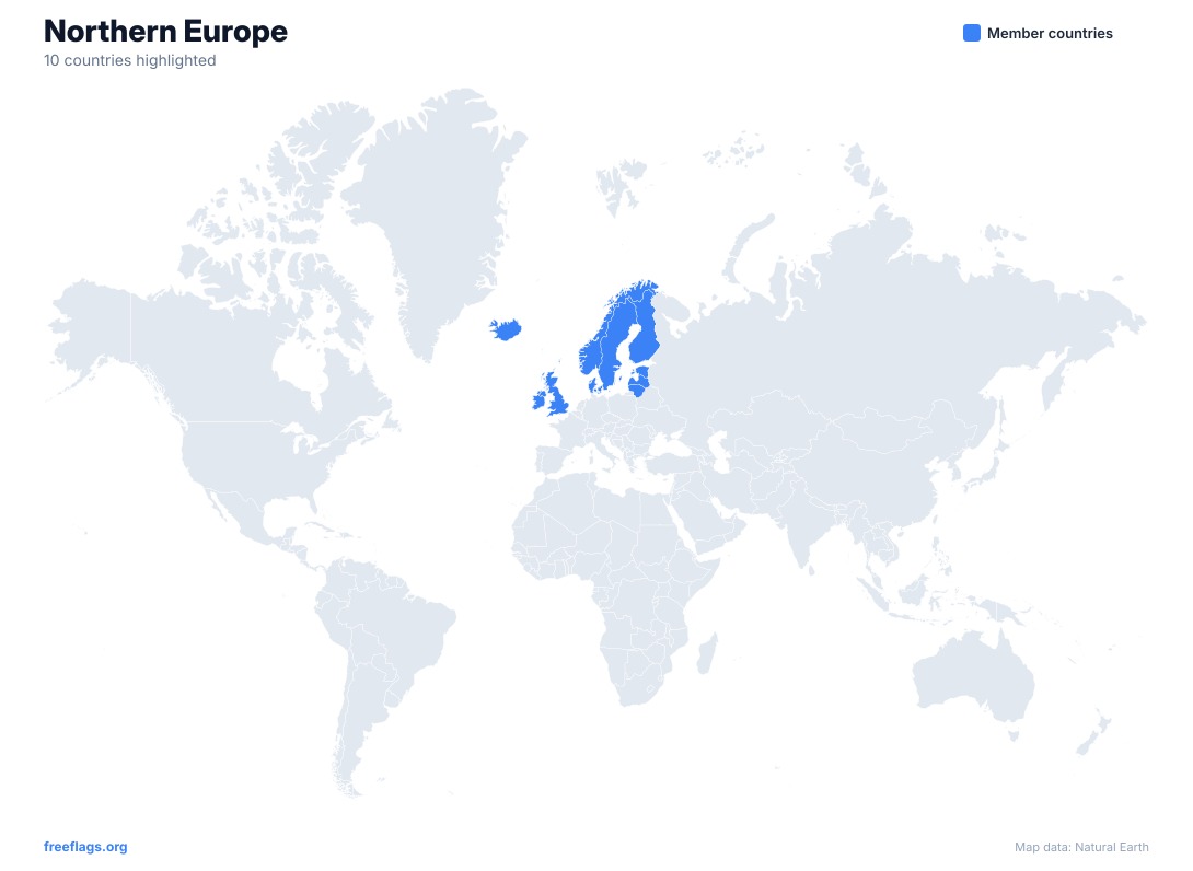Northern Europe World Map