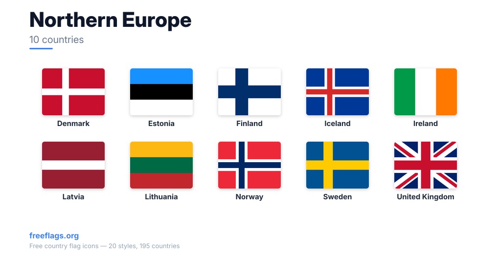 Northern Europe Member Flags