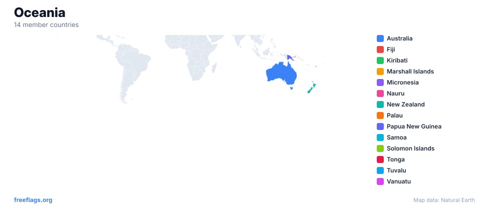 Oceania Regional Map