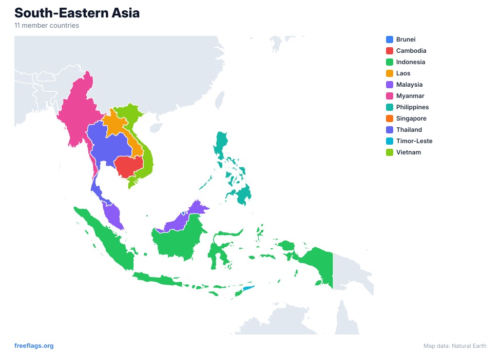 South-Eastern Asia Regional Map
