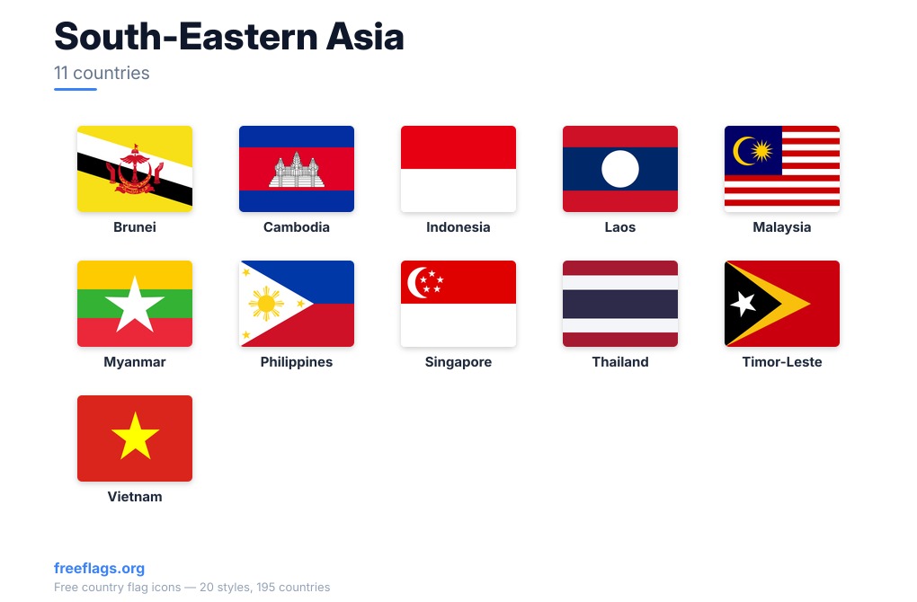 South-Eastern Asia Member Flags