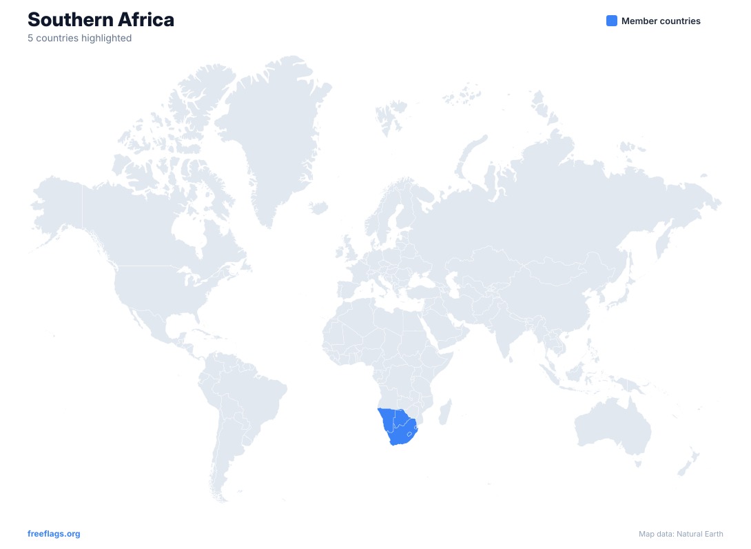 Southern Africa World Map