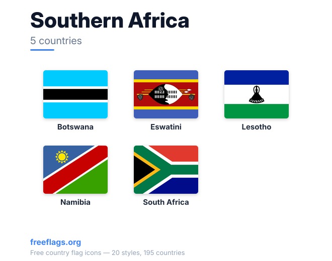 Southern Africa Member Flags