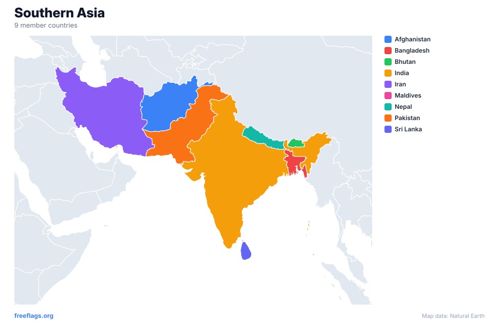 Southern Asia Regional Map