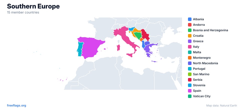 Southern Europe Regional Map