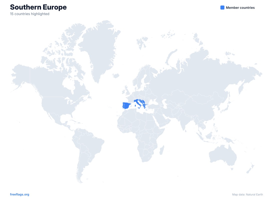 Southern Europe World Map