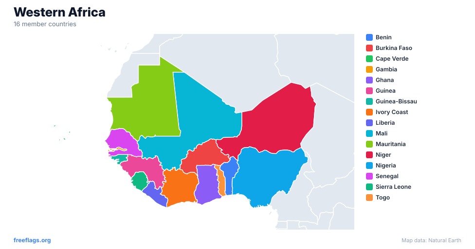 Western Africa Regional Map