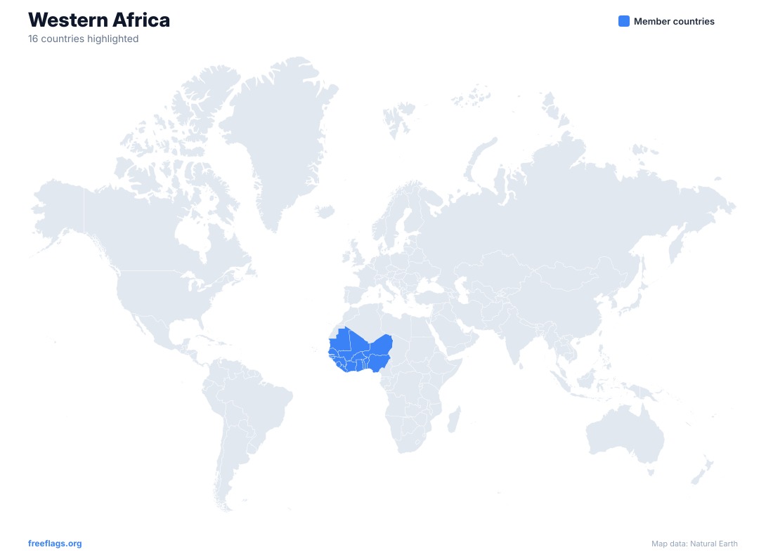 Western Africa World Map