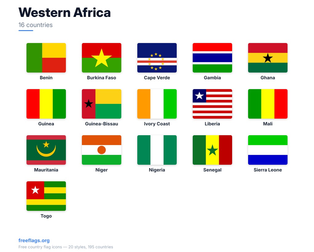 Western Africa Member Flags