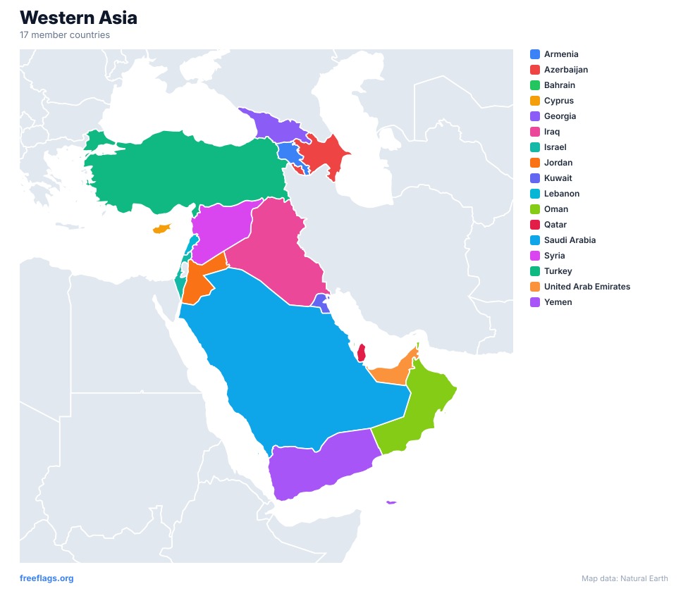Western Asia Regional Map