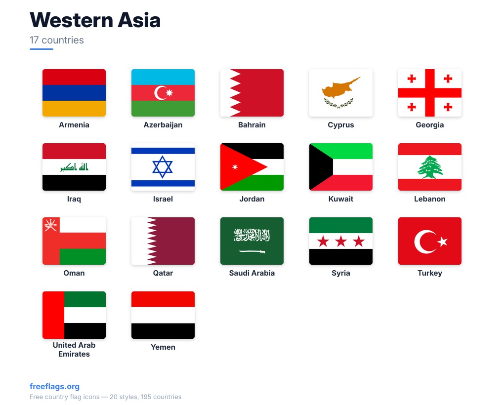Western Asia Member Flags