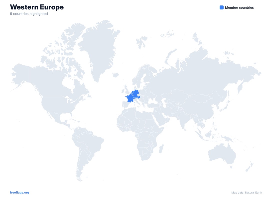 Western Europe World Map