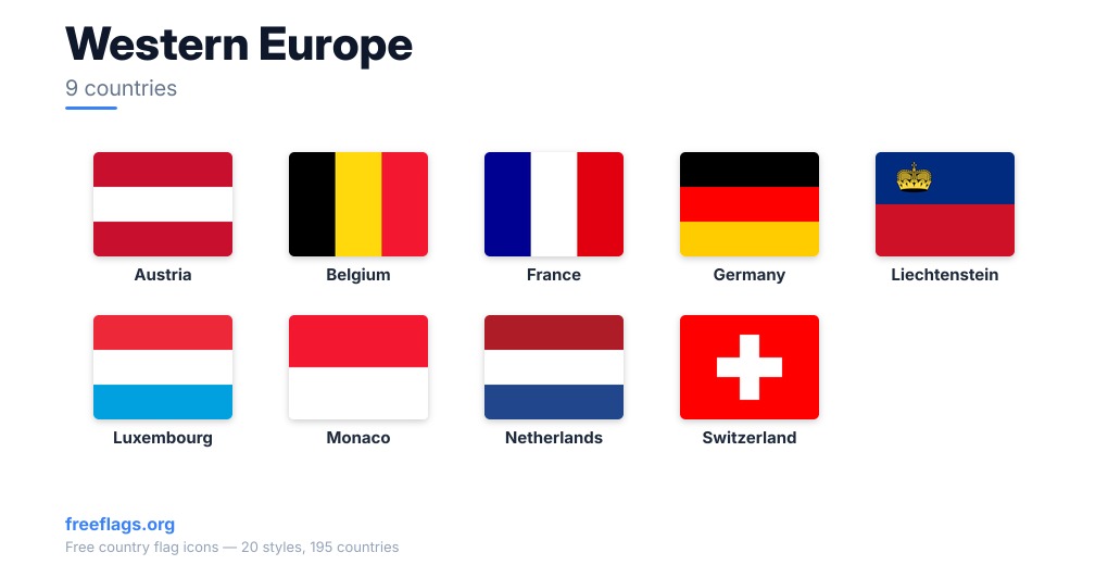 Western Europe Member Flags