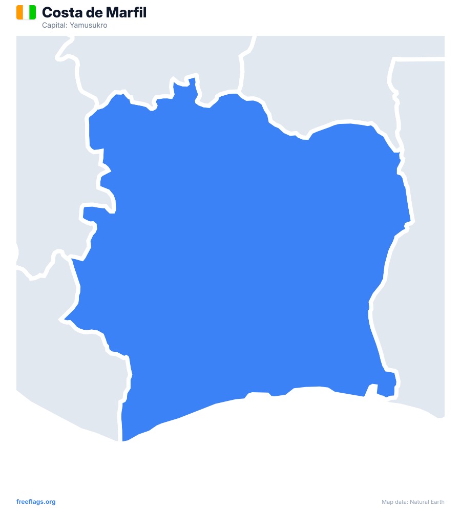 Costa de Marfil map poster