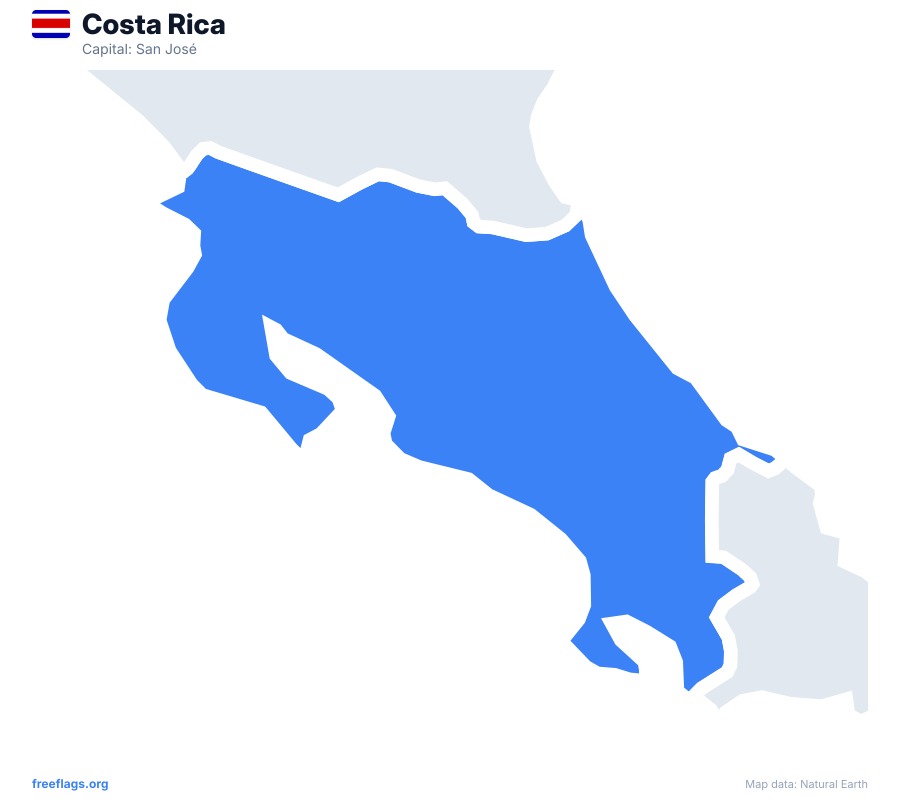 Costa Rica map poster
