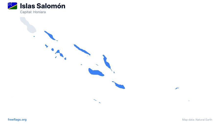 Islas Salomón map poster
