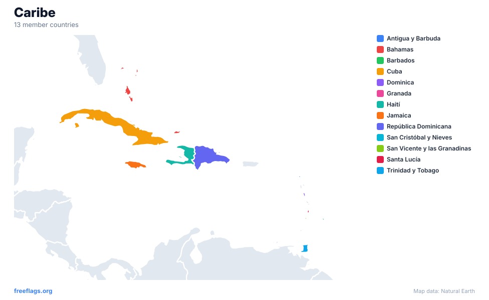 Caribe Mapa Regional